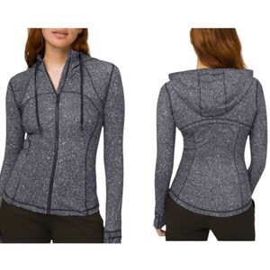 Lululemon Hooded Define Jacket Luminescence Splatter White Black Size 10